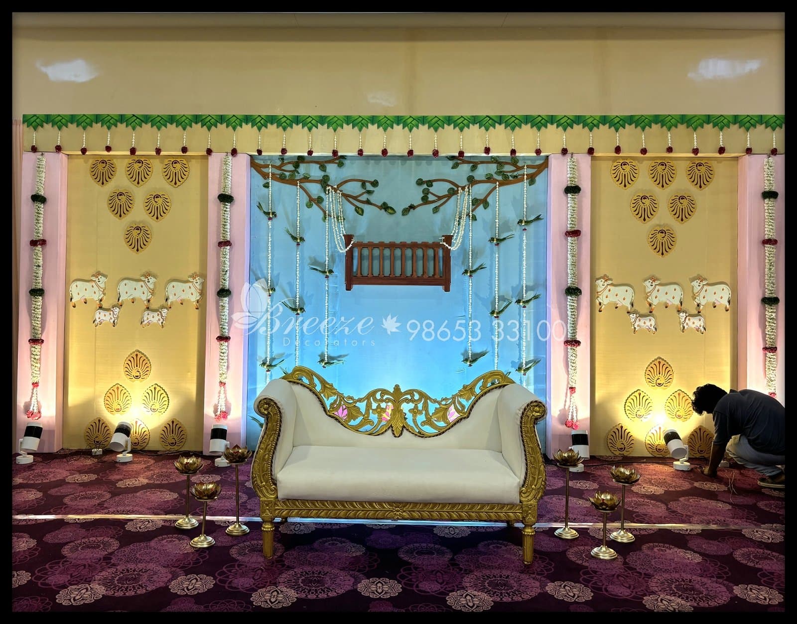 Suguna Auditorium Coimbatore Valaikappu Function Decoration - Original Full Size Photo 11