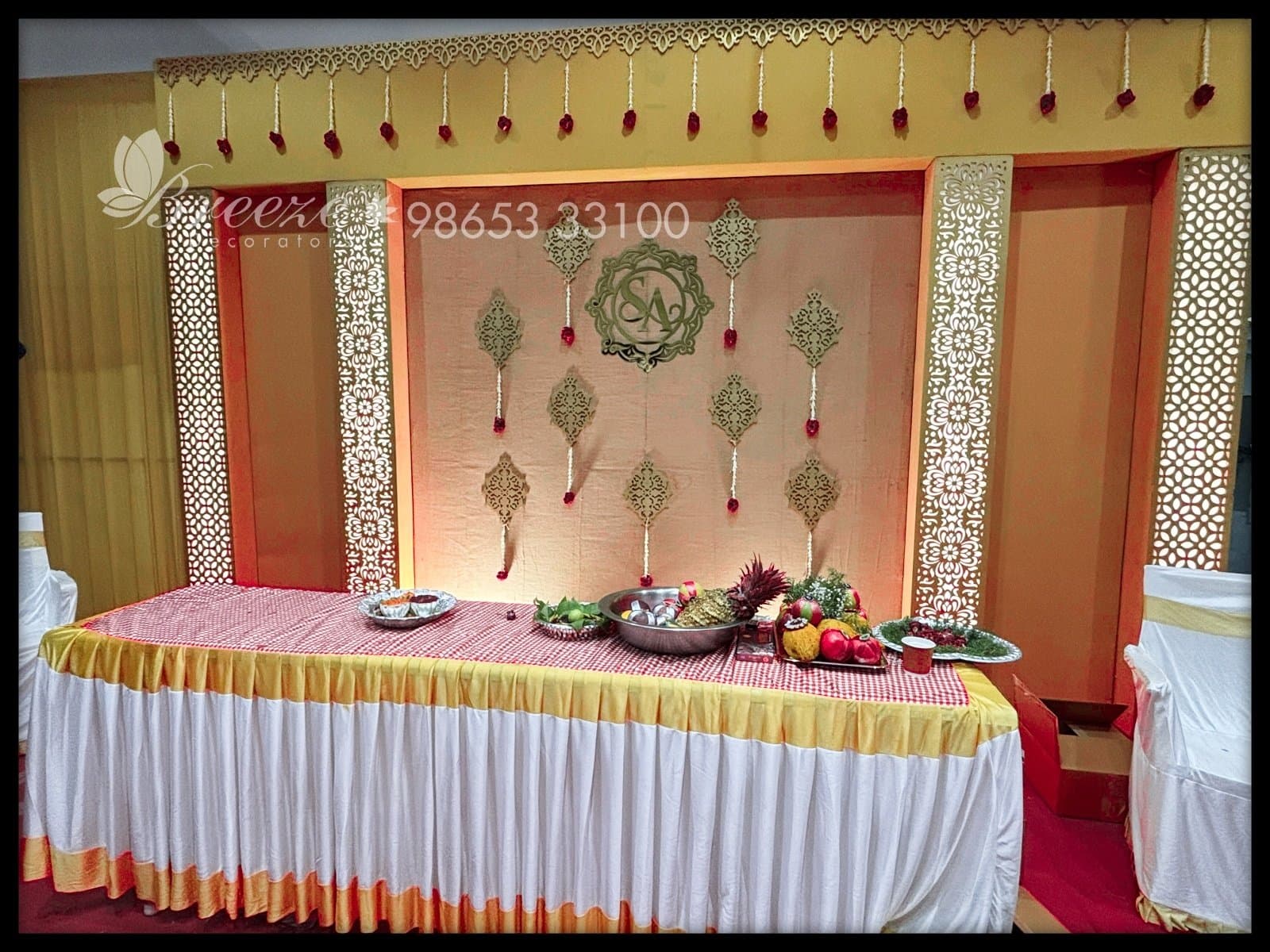 Elegant Wedding Decor at Sri Kumaran Magal Kovilpalayam by Breeze Decorators - Original Full Size Photo 3
