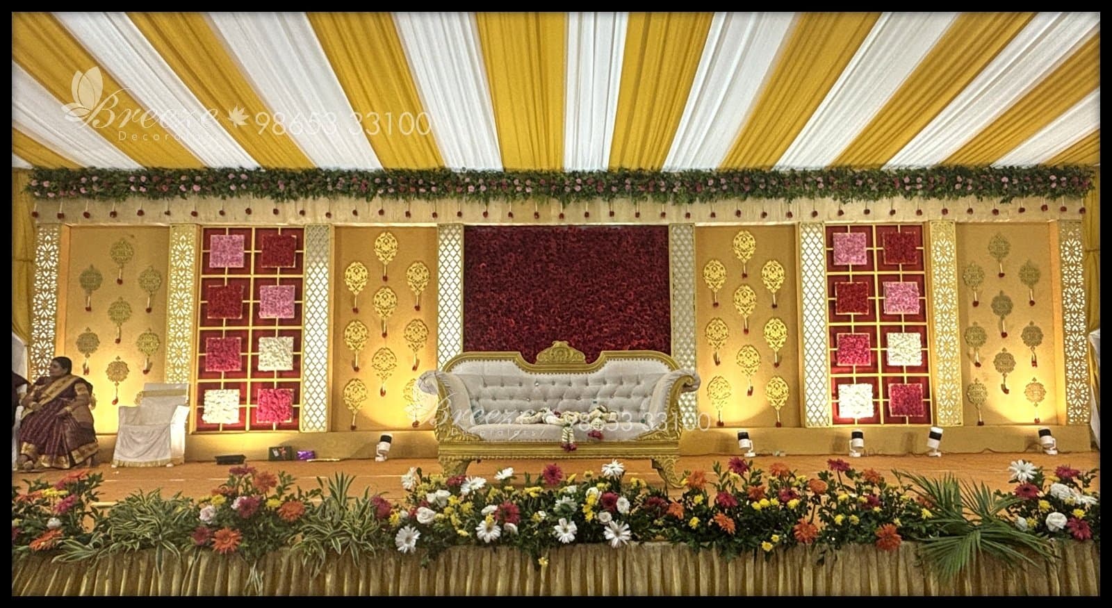 Elegant Wedding Decor at Sri Kumaran Magal Kovilpalayam by Breeze Decorators - Original Full Size Photo 1
