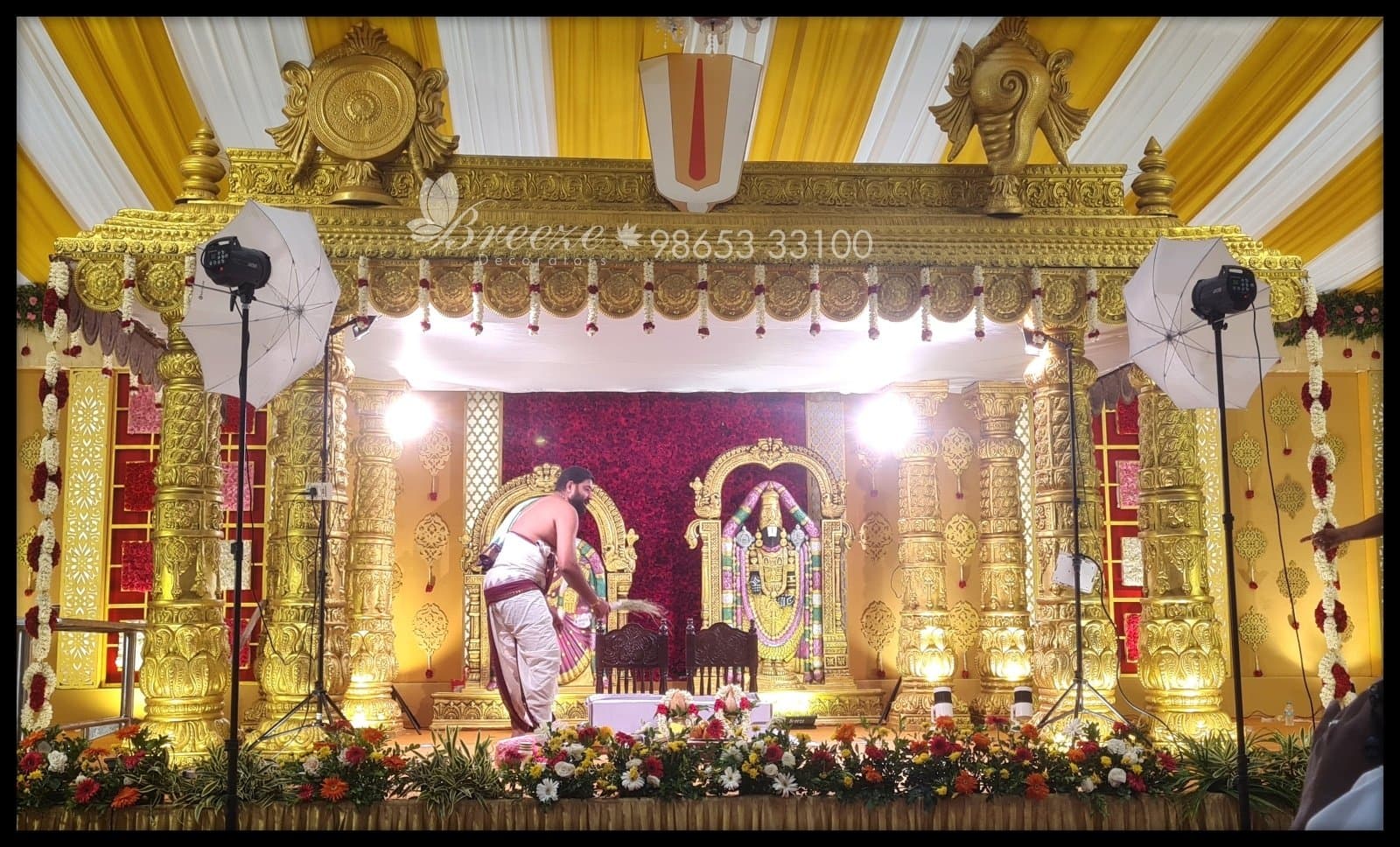 Elegant Wedding Decor at Sri Kumaran Magal Kovilpalayam by Breeze Decorators - Original Full Size Photo 6