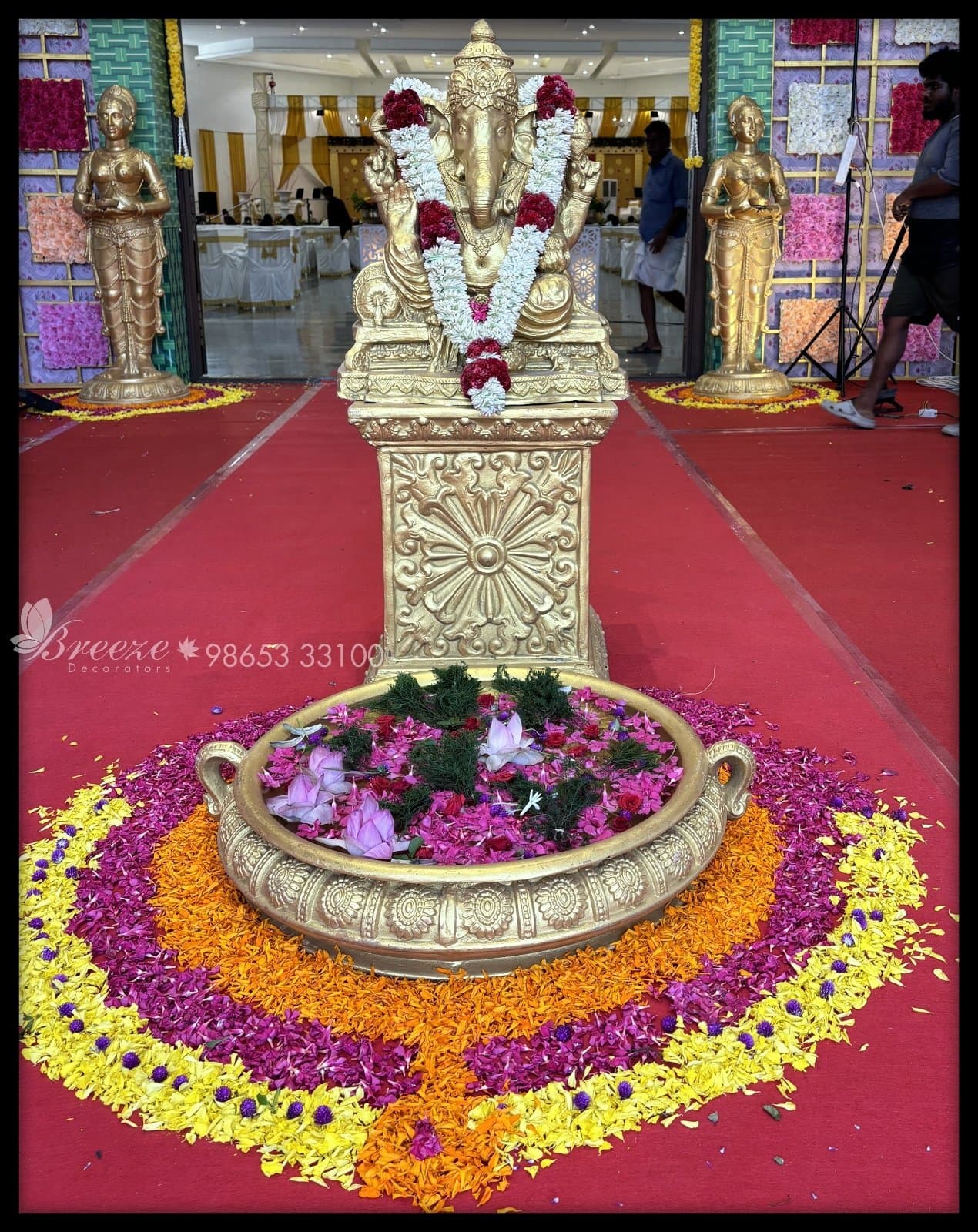Elegant Wedding Decor at Sri Kumaran Magal Kovilpalayam by Breeze Decorators - Original Full Size Photo 7