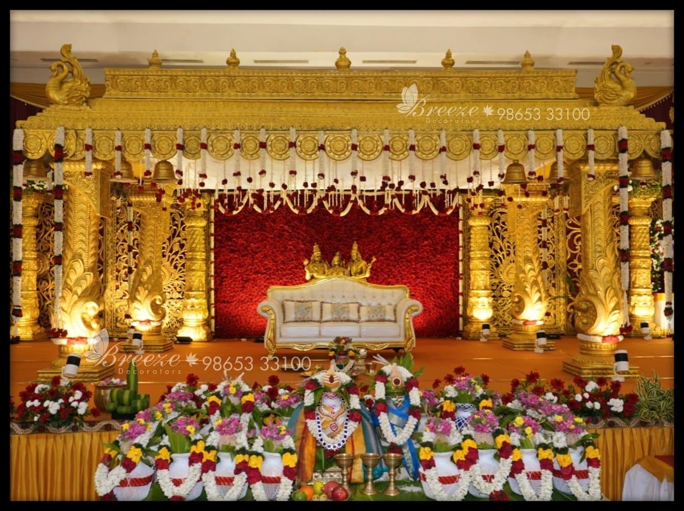Stunning Kurinji Hall Wedding Stage Design by Breeze Decorators - Original Full Size Photo 4