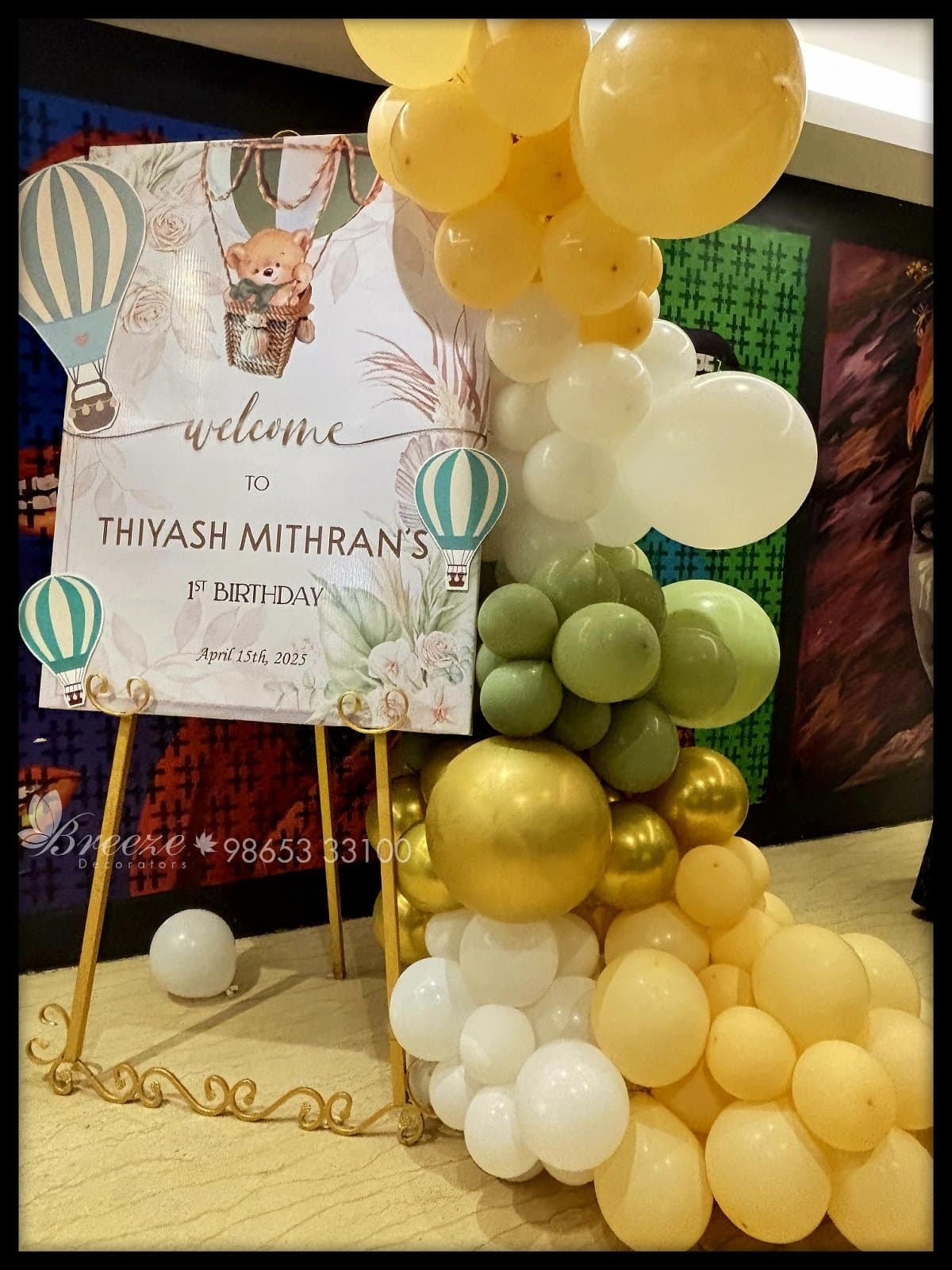 THIYASH MITHRAN's 1st Birthday Decoration by Breeze Decorators at Hash Six Hotels, Coimbatore – A Magical Celebration - Original Full Size Photo 2