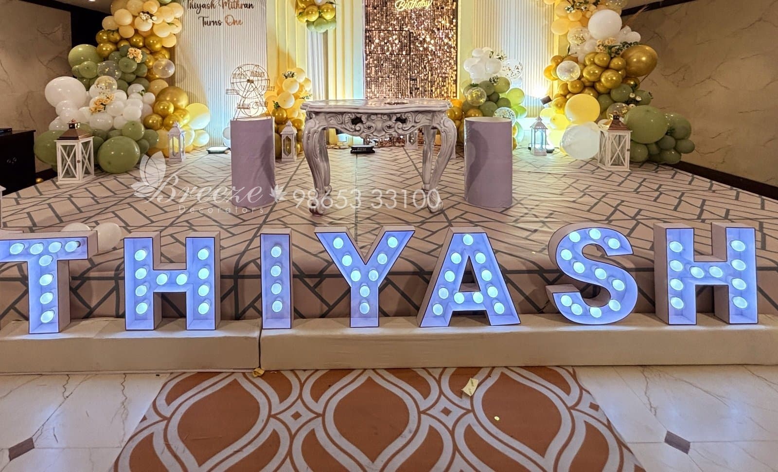 THIYASH MITHRAN's 1st Birthday Decoration by Breeze Decorators at Hash Six Hotels, Coimbatore – A Magical Celebration - Original Full Size Photo 6