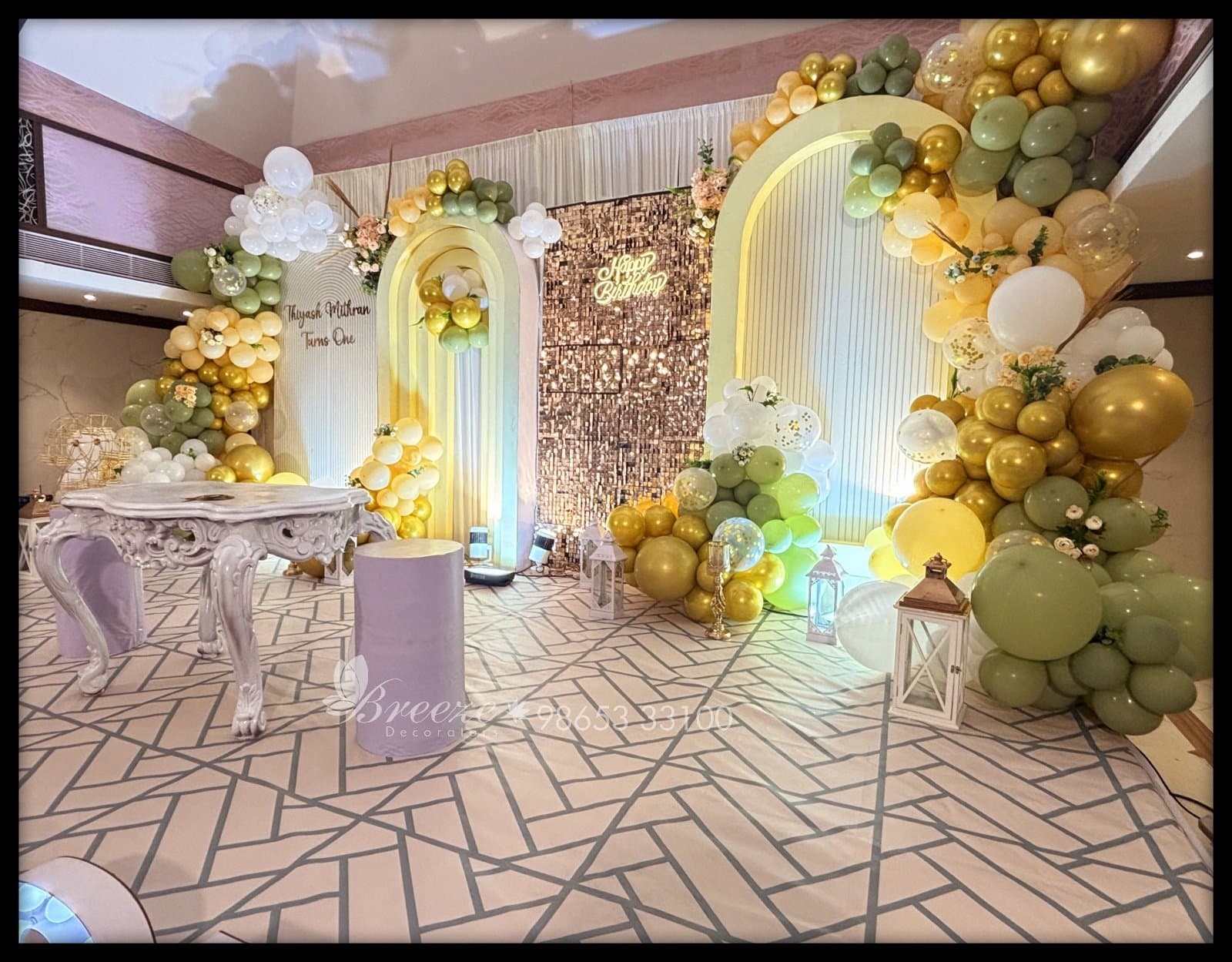 THIYASH MITHRAN's 1st Birthday Decoration by Breeze Decorators at Hash Six Hotels, Coimbatore – A Magical Celebration - Original Full Size Photo 7