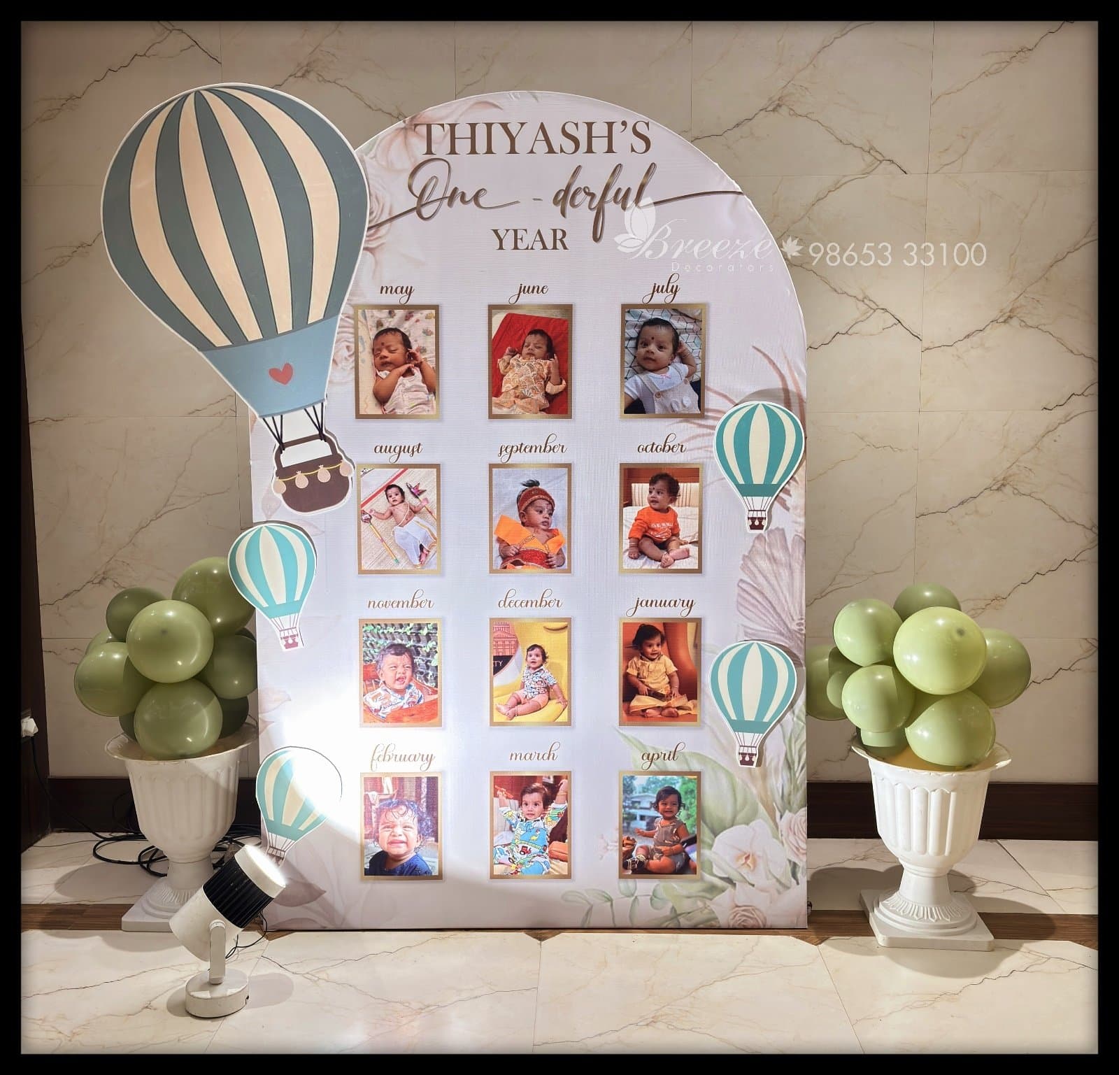 THIYASH MITHRAN's 1st Birthday Decoration by Breeze Decorators at Hash Six Hotels, Coimbatore – A Magical Celebration - Original Full Size Photo 8