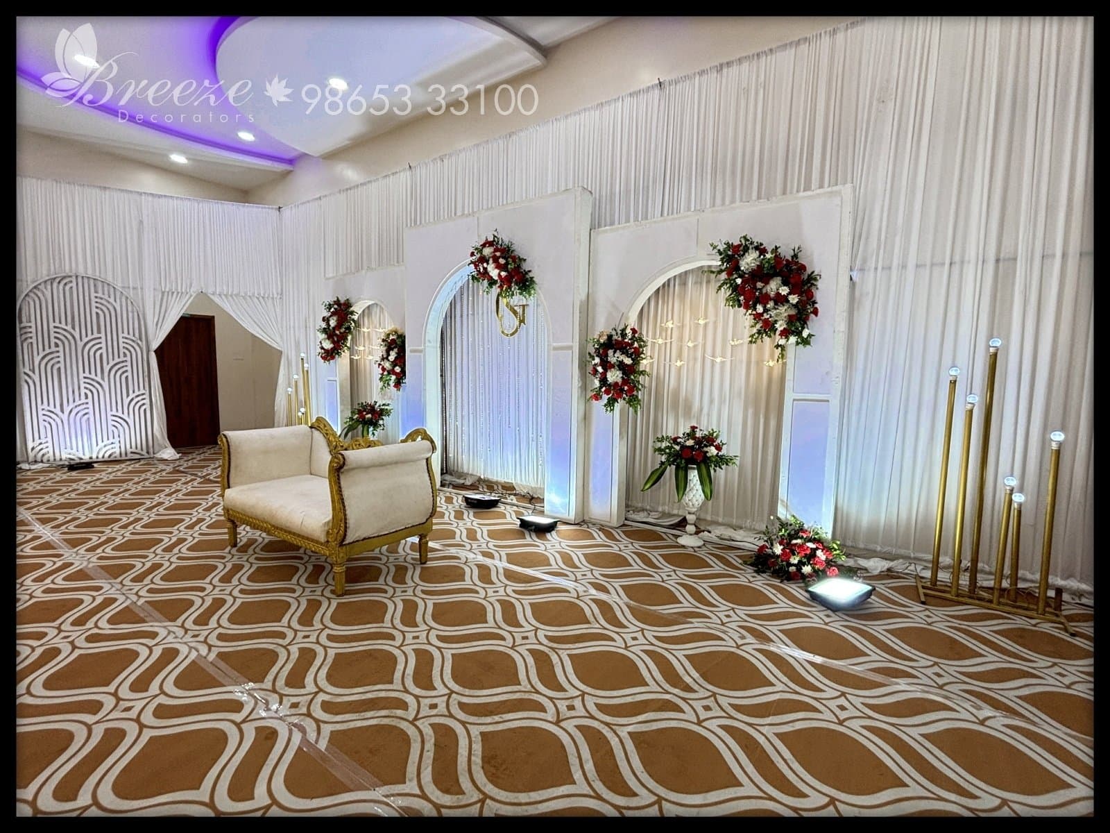 Gokul & Sneha Wedding Reception Decoration at GP Grand Galaxy by Breeze Decorators - Original Full Size Photo 4
