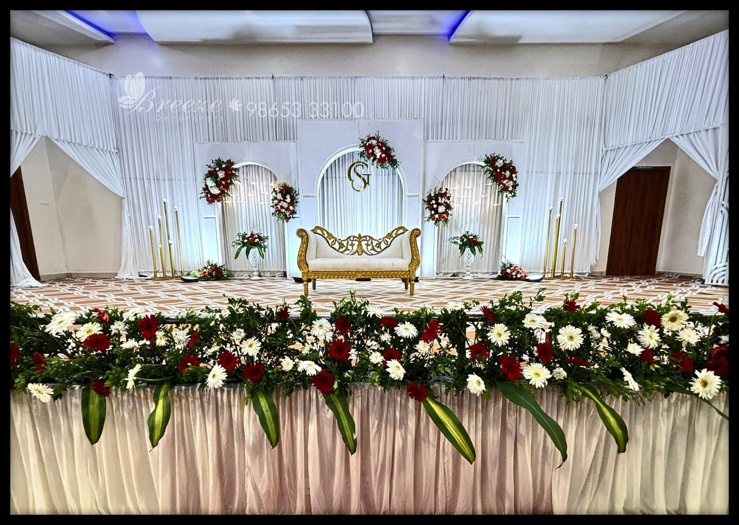 Gokul & Sneha Wedding Reception Decoration at GP Grand Galaxy by Breeze Decorators - Original Full Size Photo 1