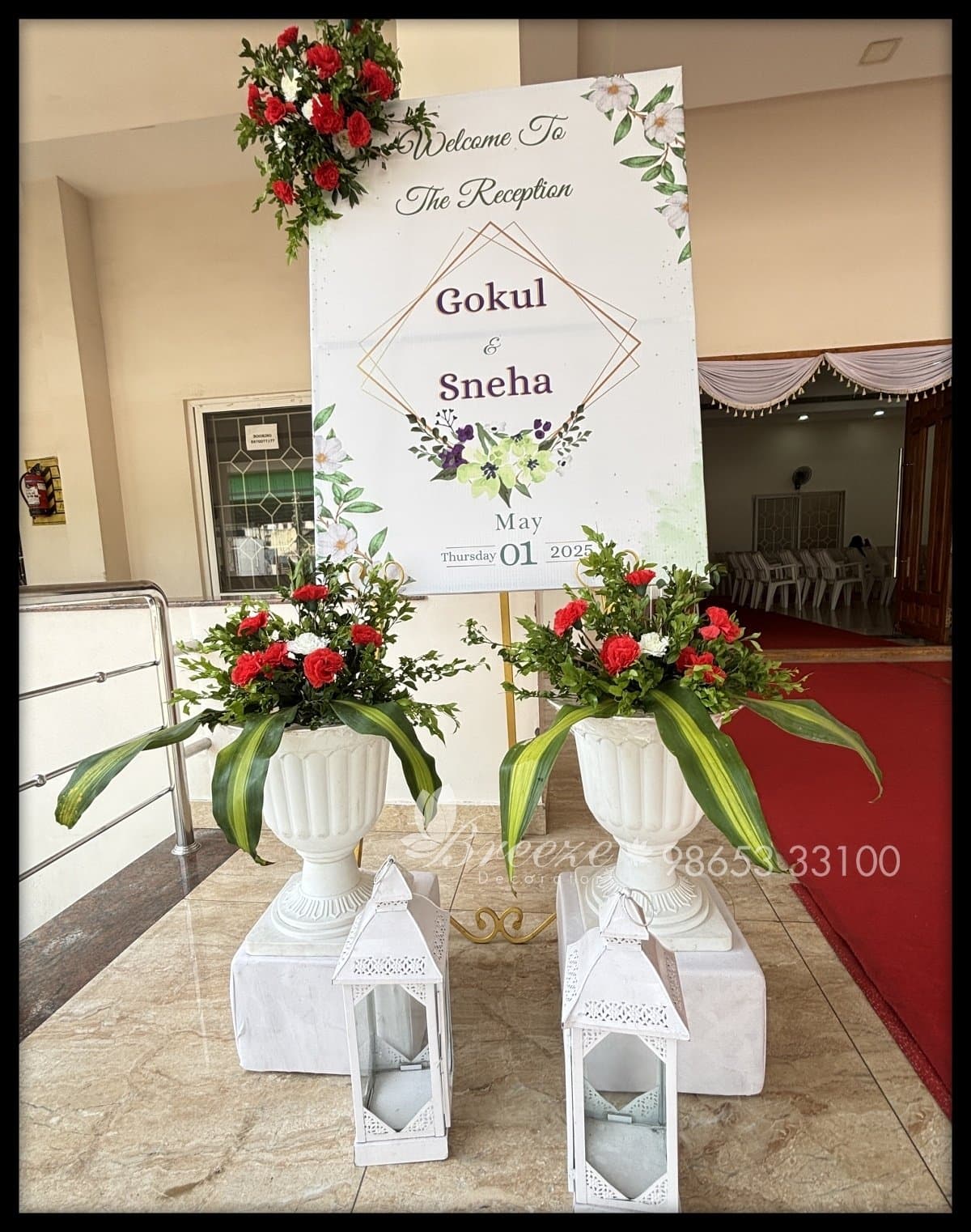 Gokul & Sneha Wedding Reception Decoration at GP Grand Galaxy by Breeze Decorators - Original Full Size Photo 6